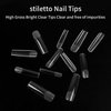 KOXXIAMOQ 240 Pcs Square Nail Tips, Clear Extra Long Clear Nail Tips for Acrylic Nails, No C Curve Tapered Square Full Cover Nail Tips, Press on Nail Tips Traceless for Nail Extension Tips DIY (clear)