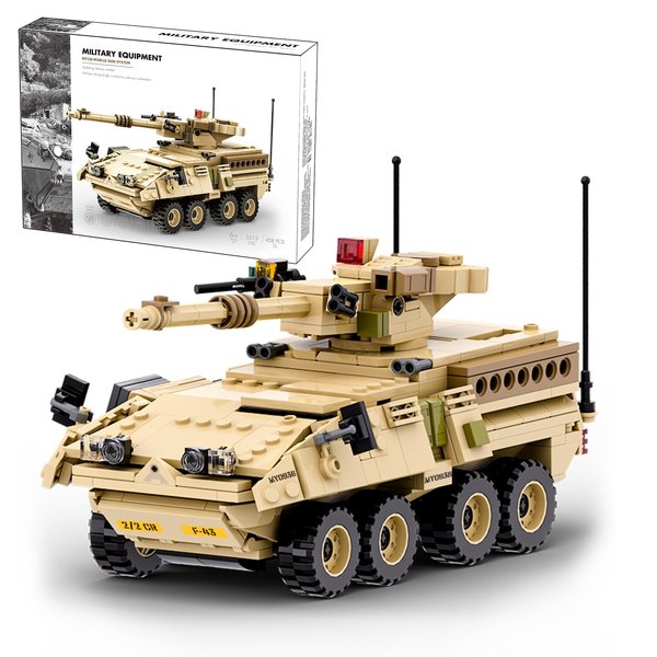 MEIEST Military Vehicle Building Blocks Sets,Armored Model Brick Set Highly Detailed Set for Military Enthusiast, Teens and Adults (M1128 Mobile Gun System)