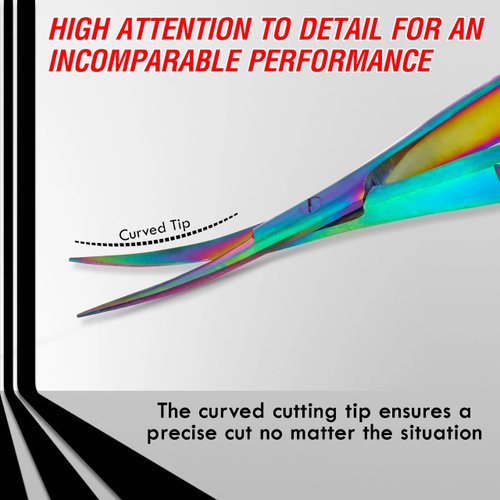 Zaine Enterprises Professional Precise Pointed Tip Curved Nail Scissors Extra Fine Cuticle Scissors Grooming Kit for Eyebrow, Eyelash, Finger, Toe Nail Care