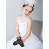 SATINIOR 8 to 15 Years Old Girls Lace Gloves Tea Party Gloves Princess Dress Gloves Floral Bow Elegant Wedding Gloves (Black)