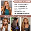 28 Inch Highlight Ombre Lace Front Wig Human Hair Pre Plucked 13x4 Colored 4/27 HD Lace Frontal Human Hair Wigs with Baby Hair 180% Density Glueless Honey Blonde Straight Lace Front Wigs Human Hair