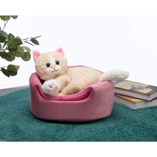 HollyHOME Cat Plush Stuffed Animals Orange Striped Cat Kitten Plush Toy Gift for Kids 18 Inch