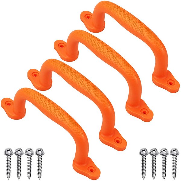 Dolibest Set of 4 Safety Playground Handles,Swing Set Kids Safety Hand Grips for Playset, Climbing Frame, Play House,Climbing Frame, Play House Handles(Red)