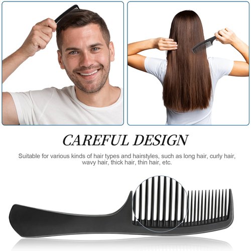 Rsiynax 3 Pieces Professional Teasing Comb, Premium Black Carbon Fiber Hair Comb Set for Cutting and Styling, Fine and Wide Tooth Hair Barber Combs for Women and Man