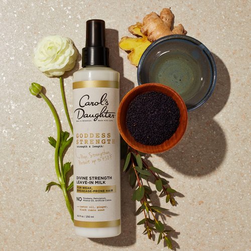 Carol's Daughter Goddess Strength Divine Strength Leave In Hair Milk for Wavy, Coily and Curly Hair, Leave in Conditioner with Castor Oil for Weak Hair, 8.5 Oz