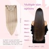 DIYOMO Hair Extensions Real Human Hair - Human Hair Clip In Extensions Soft&Natural Human Hair Extensions Clip Ins 120g 7pcs Real Hair Extensions Clip In Human Hair Straight&Invisible (16 Inch,#16/22)