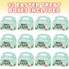 ArtCreativity 24 Pieces Treat Bags with 24 Stickers, Goodie Bags for Birthday Party, Wedding, Baby Shower, Holiday, Candy, Cookies, and Party Favors, Cute Cardboard Boxes with Handles (12)