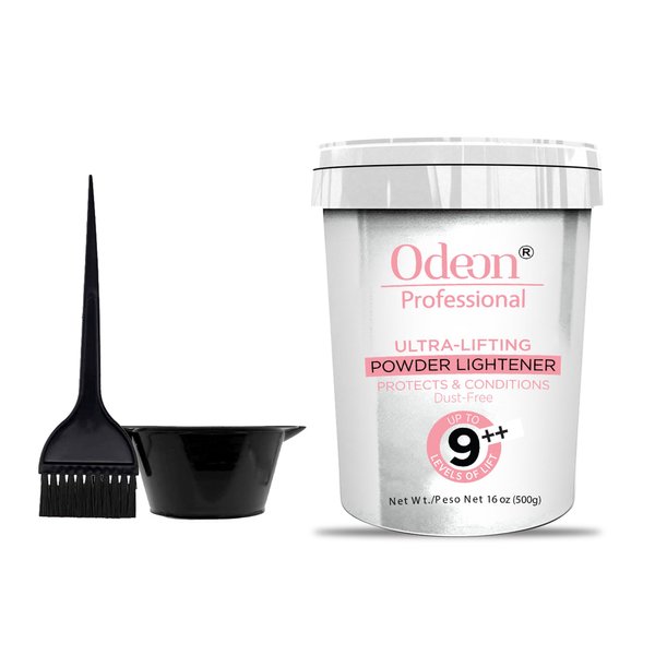 Odeon Professional Ultra-Lifting Powder Up To 9++ level With Mixing Bowl & Dye Brush (16oz)
