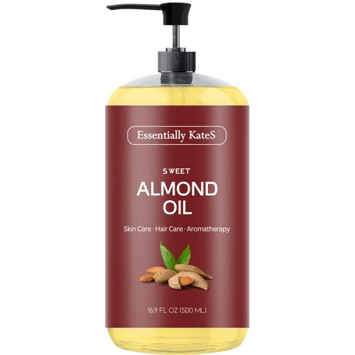 Essentially KateS Sweet Almond Oil 16 oz - 100% Pure and Natural and Cold Pressed