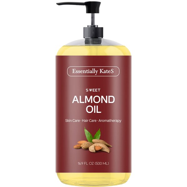 Essentially KateS Sweet Almond Oil 16 oz - 100% Pure and Natural and Cold Pressed