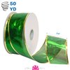 Morex Ribbon 7417.40/50 Morex Gleam 2.5" X 50 YD Wired Ribbon for Gift Wrapping, Emerald, Flower Bouquet Ribbons for Crafts, Valentines, Baby Showers, Graduation Baskets, and Wedding Decorations