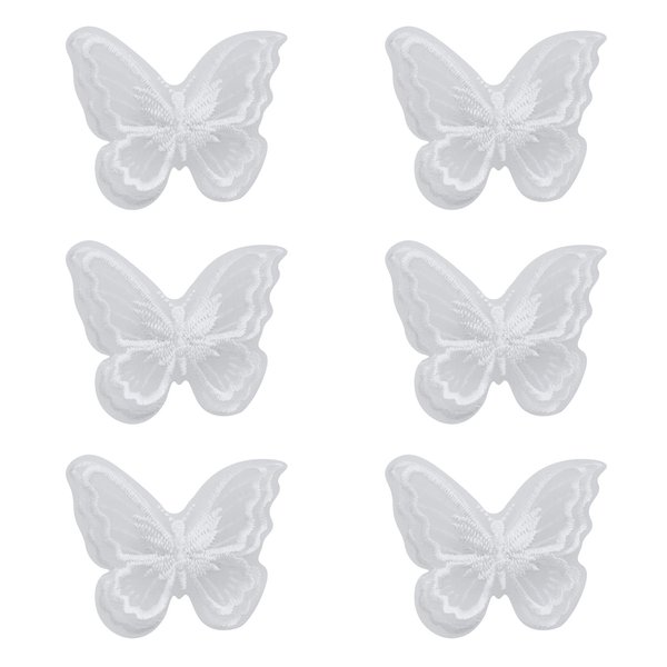 Sowaka 6 Pcs Lace Butterfly Hair Clips Soft Embroidery Flower Hair Decorative Hair Bow Pins for Women Girls Wedding Hair Accessories Halloween Christmas Party Décor (White)