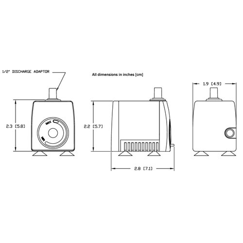 Little Giant PES-80-PW 115-Volt, 77 GPH Magnetic Drive Fountain Pump with 6-Ft. Cord, Black, 566714