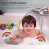 Mobestech 2Pcs Bath Sponges for Kids Rainbow Bath Toys Sponges, Bath Scrubbie, Bath Sponge Loofah, Kids Fun Shower Time Sponges for Children Boys and Girls