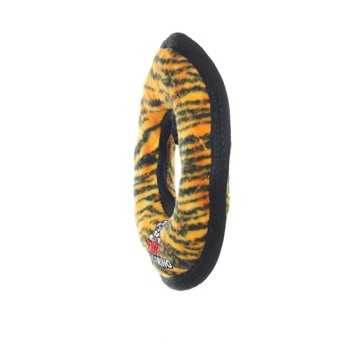 TUFFY - World's Tuffest Soft Dog Toy -MEGA Ring-Squeakers -Multiple Layers. Made Durable, Strong & Tough. Interactive Play (Tug, Toss & Fetch). Machine Washable & Floats (Junior 2 Pack, Tiger)