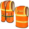 Xtinmee 2 Pcs Kids Construction Vest Children Construction Worker Costume High Visibility Safety Vest Dress up for Aged 3-8(Orange)