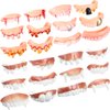 Boao 24 Pieces Prank Fake Teeth Vampire Teeth Halloween Gnarly Teeth Gag Teeth Ugly Teeth Joke Teeth Denture Funny Teeth Costume for Birthday Surprise Toy Halloween Party Favors