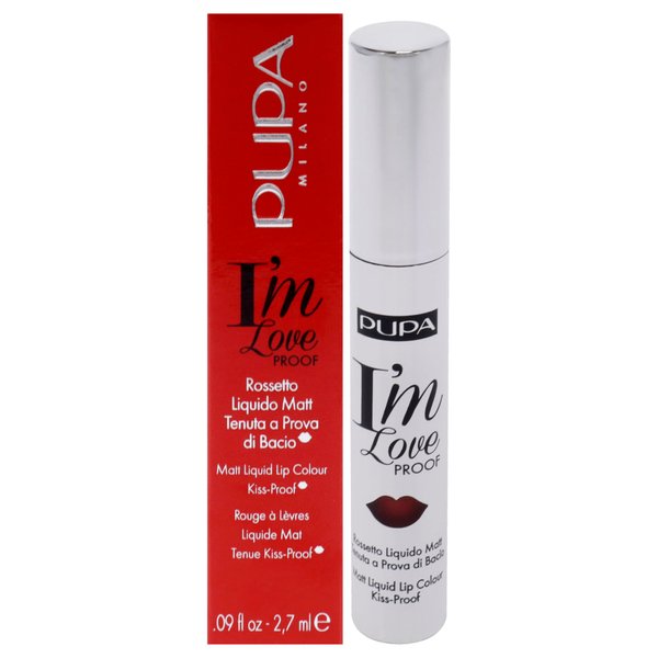 Pupa Milano I Am Love Proof Matt Liquid Lip Color - Gives Super-Intense Colour - Offers A Matte, Velvety Effect - Ultra-Comfortable Texture Adheres Perfectly To Lips - 010 Fire Red - 0.09 OZ