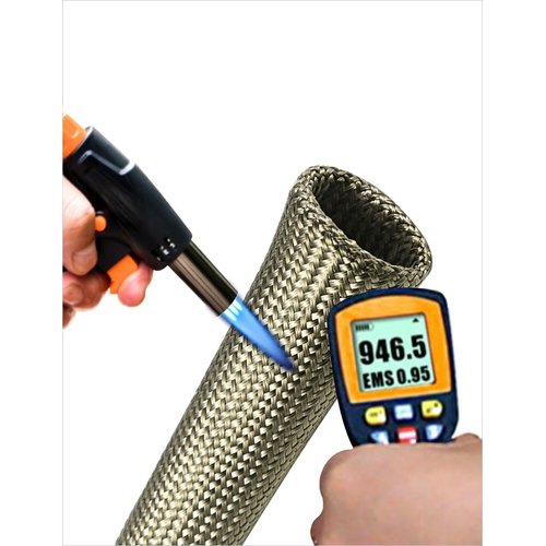 Heat Shield Sleeve Fuel Line Heat Shield Auto Hose Spark Plug Wire Cover Protectors Boots Roll 2500 Degree for Car&Auto Wire Loom Brake Cable (1" IDX10', Titanium)