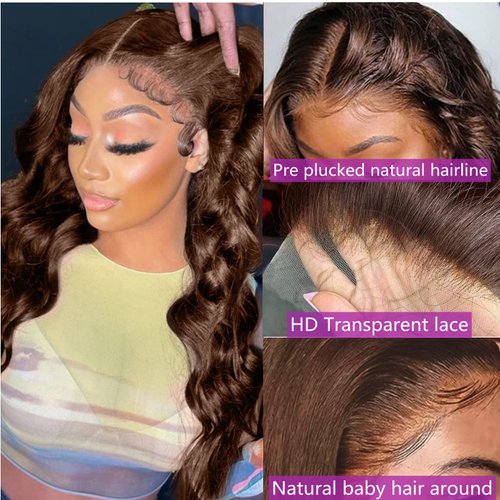 MISSJAY Chocolate Brown Lace Front Wig 28 Inch 13x4 Hd Lace Front Wigs Human Hair Body Wave Lace Front Wigs Human Hair Wigs for Black Women