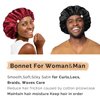 YANIBEST Silk Bonnet for Sleeping Satin Bonnet Hair Bonnets for Women and Men Double Layer Ajustable Bonnet for Curly Braids Hair