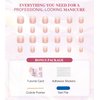 Press on Nails Short - Aegenacess 24pcs Ombre Press On Nails, Square Stick On Nails, French Glue On Nails with Jelly Sticker, 24pcs Fake Nails Kit in 12 Sizes