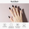 Drizzle Semi Cured Gel Nail Strips, Real Nail Polish Art Stickers (UV/LED Light Required), Glossy, Glitter, Solid Color, Full Nail Wraps Long Lasting, Nail Strips Decal for Women (Real Black)