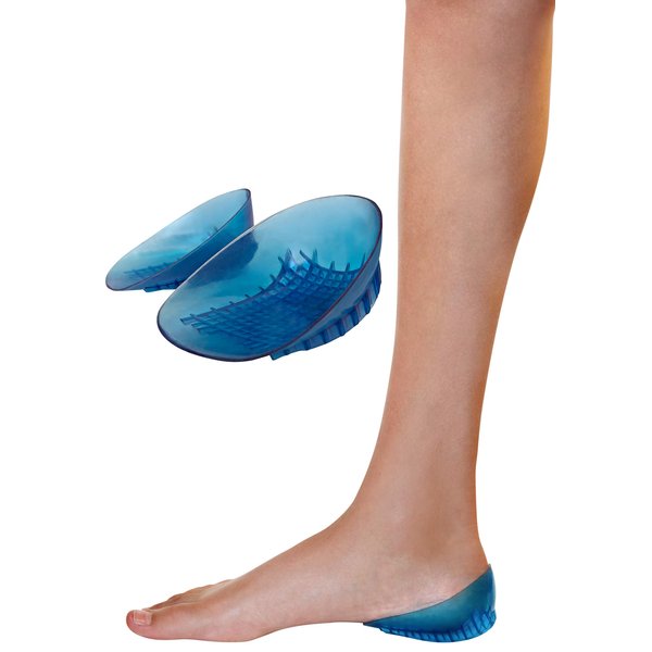 KidSole Full Coverage Shock Absorbing Heel Cups for Kid's with Sensitive Heels, Heel Spurs, Plantar Fasciitis Deep heel with raised sides. (Kids Size 2-7) (Blue)