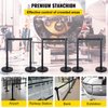 Mophorn 6PCS Stanchion Queue Post, Black 6.5ft Retractable Belt 36In Height, Stanchion Posts Queue Pole for Crowd Control Barriers