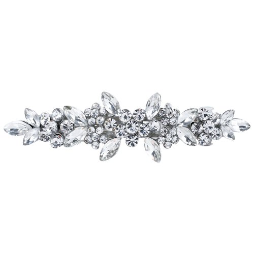 Austrian Crystal Hair Clips, Rhinestones Hairpins Barrettes, White Sparkly Hairgrip Hair Headwear Accessories for Women Girl