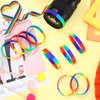 Gay Pride Wristbands Rainbow Wristbands Silicone LGBT Rainbow Bracelets Party Decorations Supplies for Parades Rainbow Festival(44 Pieces)