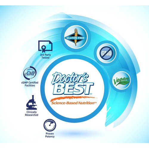 Doctor's Best Fully Active Folate with QuatreFolic, Non-GMO, Vegan, Gluten Free, 800 mcg, 60 Veggie Caps