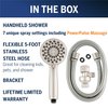 Waterpik High Pressure Hand Held Shower Head With Hose, PowerPulse Massage 7-Mode, Brushed Nickel XPB-769ME