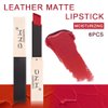 evpct DNM 6Pcs Red Silky Velvet Matte Lipstick Set for Women Permanent Long Lasting 24 Hours Color Stay Maroon Lipstick Waterproof lip crayon