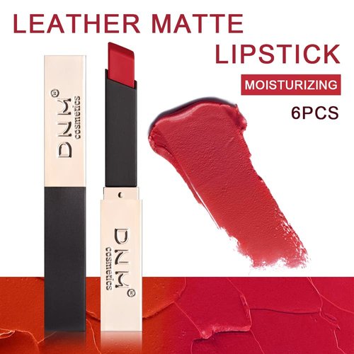 evpct DNM 6Pcs Red Silky Velvet Matte Lipstick Set for Women Permanent Long Lasting 24 Hours Color Stay Maroon Lipstick Waterproof lip crayon