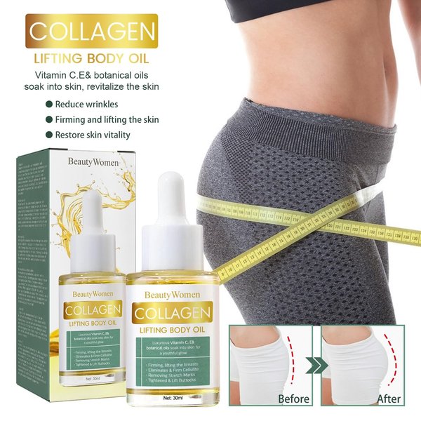 3PC Beauty Women Collagen Lifting Body Oil, Collagen Lifting Body Oil,Beauty Lady Collagen Lifting Body Oil,Anti Aging Collagen Serum for Face,Reduces Fine Lines and Wrinkles