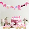 FOZEE Slumber Party Banner, Spa Themed Cupcake Toppers, Spa Day Party Decor for Girls, Pajama/Slumber Party Decor, Spa Birthday Party Decorations (25PCS)