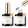 modelones No Wipe Gel Top Coat Set, 2Pcs Clear Glossy Finish Top Coat Gel Nail Polish Long Lasting Top Coat for Gel Polish, Acrylic Nails Soak Off Nail Lamp Nail Art Home and Professional Manicure