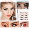 Eyebrow Stamp Stencil Kit - for Waterproof Eyebrows Makeup, Brow Stamp Trio Kit with Sponge Applicator, Dual-ended Brow Brush, 10 Eyebrow Stencils, Waterproof Eyebrow Pomade (Medium Brown)