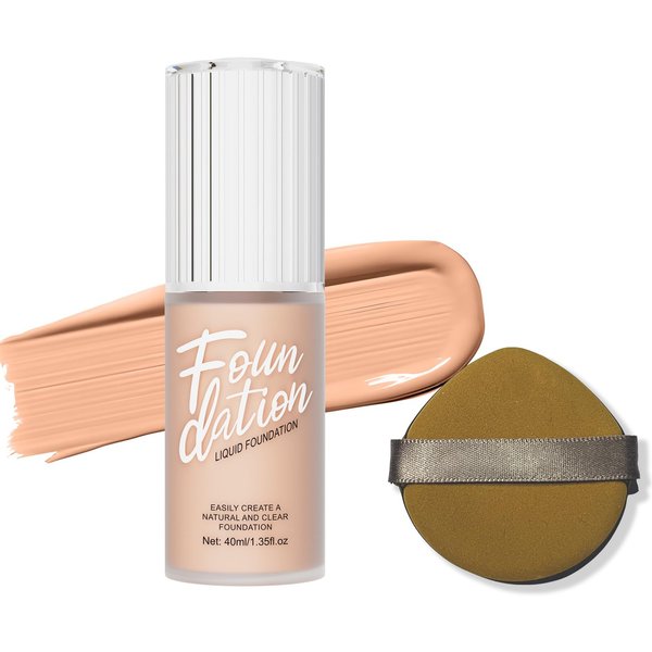 Nekoogirl Foundation,Matte Foundation Concealer Full Coverage,Natural,Oil-Control &Waterproof Foundation Makeup For Women. (#104, 40ml)