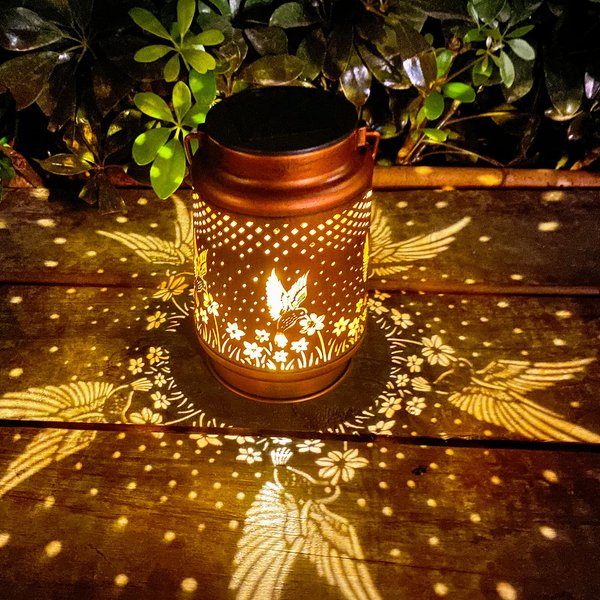 DIBIEECN Hummingbird Solar Lantern Lights Outdoor Hanging, Metal Decor Lanterns-Waterproof LED Decorative Light for Garden Patio Yard Lawn Backyard Front Porch as Gifts for Mom Grandma Women