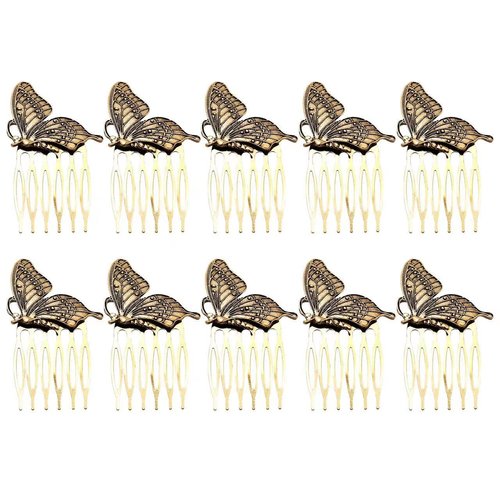 GOLDEN STRAWBERRY 10 PCS Butterfly Metal Hair Clips Hair Barrette Jaw Clamp for Women Half Bun Hairpins for Girls