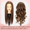 Female Mannequin Head with 100% Real Human Hair, 22"-24"Nature Brown Cosmetology Manikin Head Hair Styling Hairdressing Practice Cutting Styling Training Doll Heads with Clamp Holder clips and comb