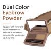 Boobeen Eyebrow Powder, 2-color Eyebrow Palette Makeup to Enhance & Define Brows, Eyebrow Color Powder with Mirror for Neutral Eye Makeup