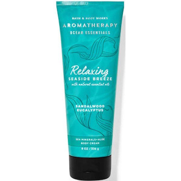 Bath & Body Works Aromatherapy Sandalwood Eucalyptus Body Cream with Natural Essential Oils 8 Ounce (Sandalwood Eucalyptus), 1 item