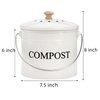 AVLA Compost Bin Kitchen Countertop, 1 Gallon Composter Pail, Food Waste Composting Bucket, Odorless Trash Keeper Container, White Scraps Caddy with Charcoal Filter, Carrying Handle, Lid