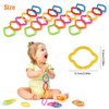 KAKIBLIN Baby Links Rings, Baby Toys Links, Hanging Stroller Ring Toy,Connecting Baby Rings Toy Links for Car Seat,Baby Stroller 24 Pcs, Ages 0 Months Plus,Travel Accessory Set (24 pcs Multicolor)