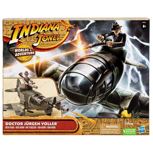 Indiana Jones Worlds of Adventure Doctor Jürgen Voller with Plane Action Figure Set, 2.5-inch, Action Figures for Kids Ages 4 and Up
