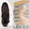 AISI BEAUTY Ponytail Extension 26 Inch Long Wavy Drawstring Ponytail for Women Dark Brown Pony Tails Hair Extensions Multi-Layered Synthetic Clip in Ponytail