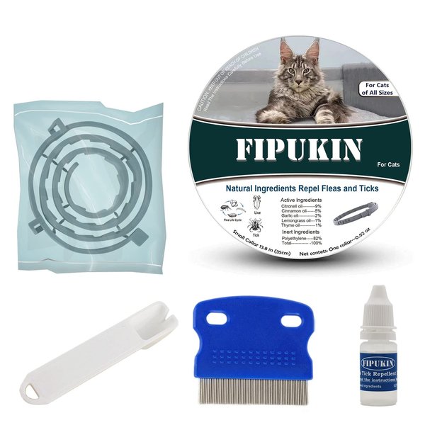Natural & Safe Flea and Tick Collar for Small Dogs, 8 Months Protection, Waterproof, 13.8 inch, One Size Fits All, Free Comb and Tick Removal Tool, Prevention Treatment Drop, Charity! (1-Pack).